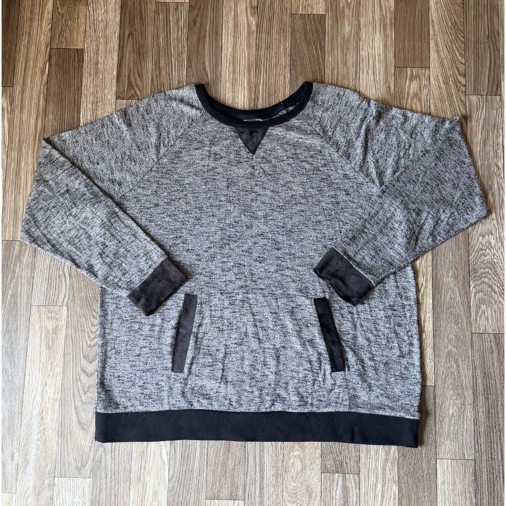 Simply Vera Vera Wang Sweatshirt XXL Grey Soft Knit Front Pockets Loungewear Top